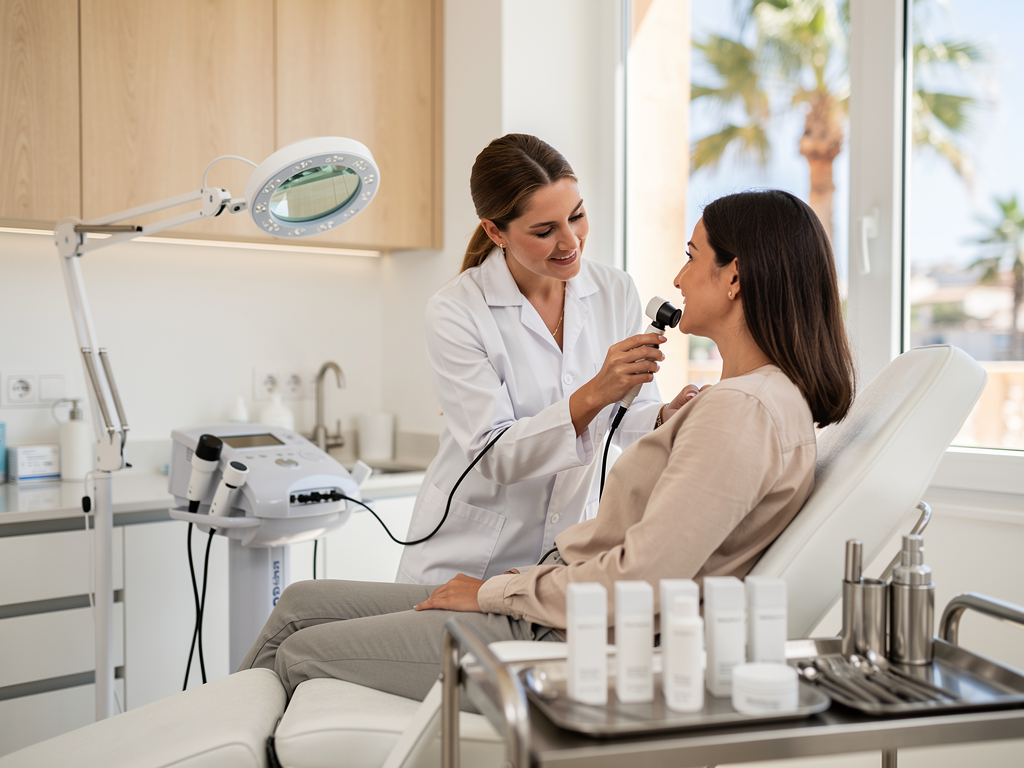 Fachrichtungsbild für Hautärztin, Fachärztin für Dermatologie, Hautkrebsvorsorge, ambulante Operationen, Onkologie, Impfungen, Nagelerkrankungen, Haarausfall, allergologische Diagnostik, Hyposensibilisierung, Ästhetische Dermatologie